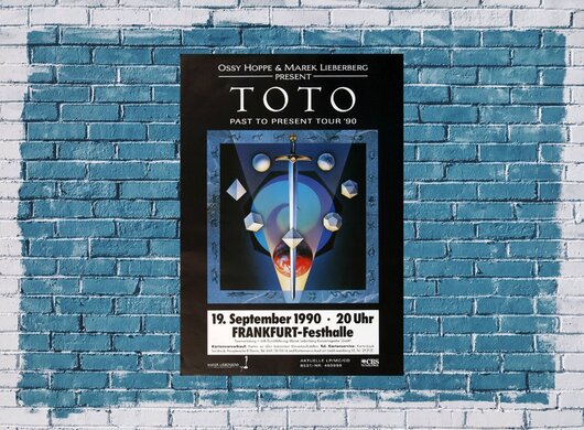 Toto - Past to Precent Tour, Frankfurt 1990 - Konzertplakat