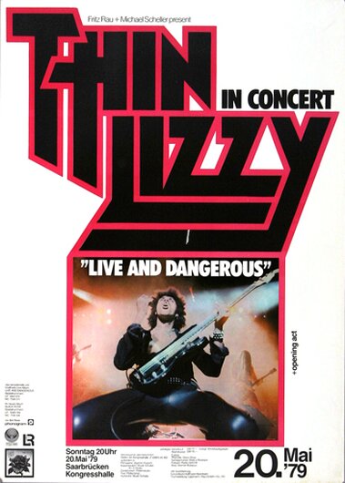 Thin Lizzy - Live And Dangerous, Saarbrücken 1979 - Konzertplakat