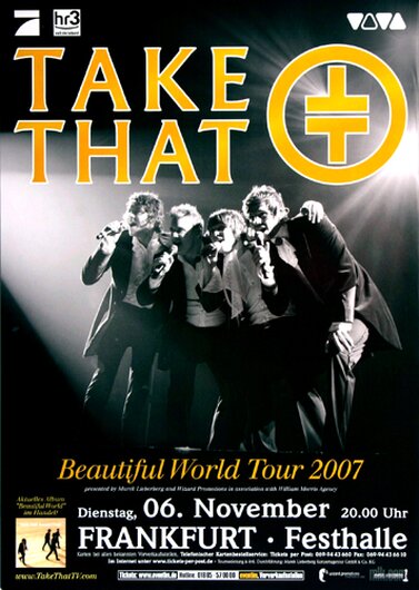 Take That - Beautiful World, Frankfurt 2007 - Konzertplakat