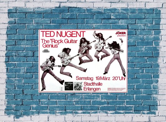 Ted Nugent - Rock Guitar Genius, Erlangen 1977 - Konzertplakat