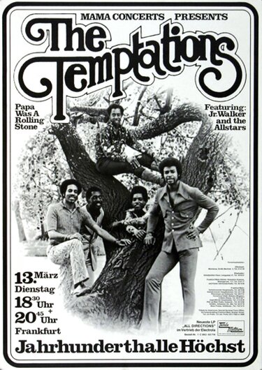 Temptations - Papa Was A Rolling Stone, Frankfurt 1973 - Konzertplakat
