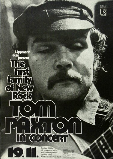 Tom Paxton - Peace Will Come, Frankfurt 1971 - Konzertplakat
