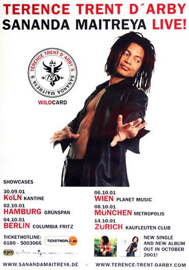Terence Trent DArby - Wildcard, Tour 2001 - Konzertplakat