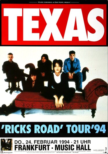 Texas - Ricks Road, Frankfurt 1994 - Konzertplakat