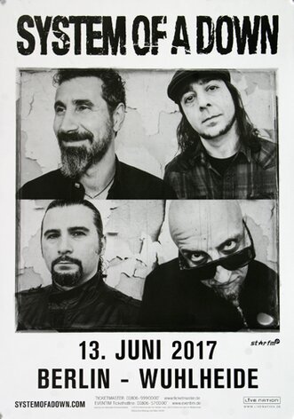 System Of A Down - Toxicity , Berlin 2017 - Konzertplakat