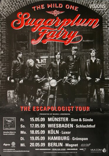 Sugarplum Fairy - The Escapologist, Tour 2009 - Konzertplakat