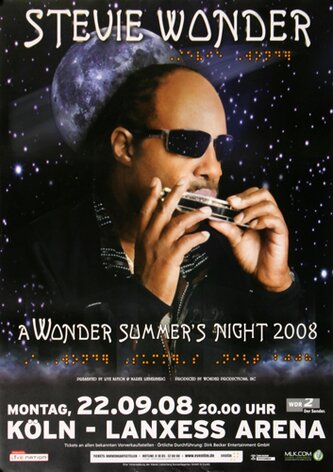 Stevie Wonder - Sumer Night , Kln 2008 - Konzertplakat