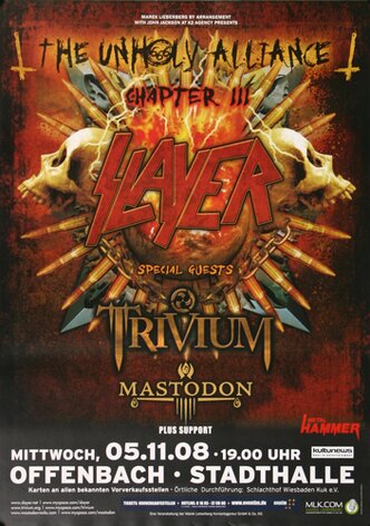 Slayer - Chapter III, Frankfurt 2008 - Konzertplakat