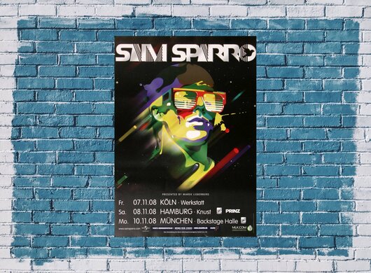 Sam Sparro - Songs Not Bombs, Tour 2008 - Konzertplakat