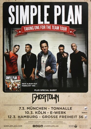 Simple Plan - The Team, Tour 2016 - Konzertplakat