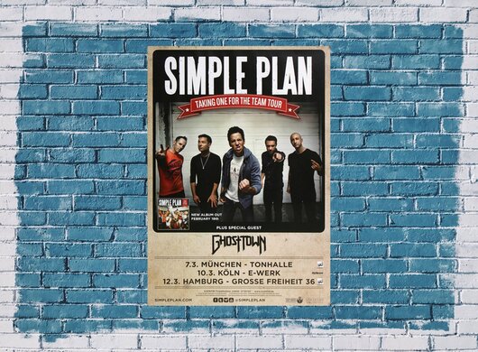 Simple Plan - The Team, Tour 2016 - Konzertplakat