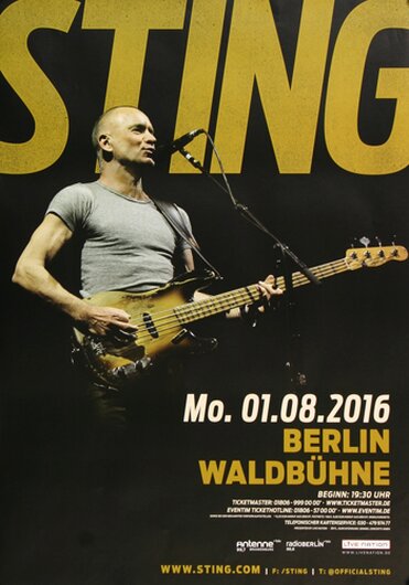 Sting - 57th & 9th , Berlin 2016 - Konzertplakat