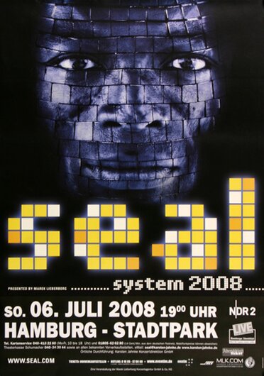 Seal - System, Hamburg 2008 - Konzertplakat