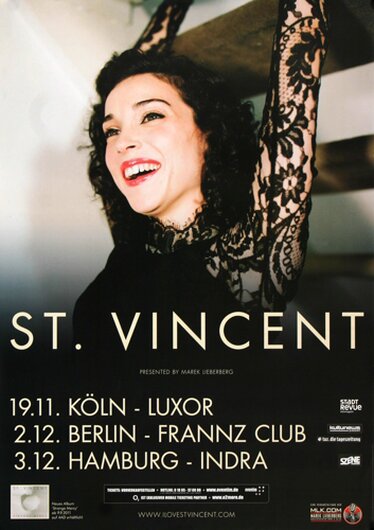 St.Vincent - Strange Mercy, Tour 2011 - Konzertplakat