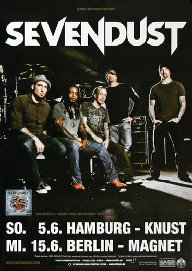 Sevendust - Cold Day Memory, Hamburg & Berlin 2011 - Konzertplakat
