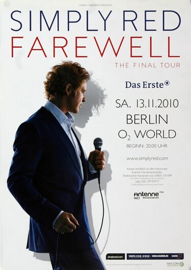 Simply Red - Farewell , Berlin 2010 - Konzertplakat