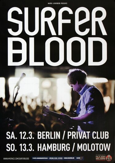 Surfer Blood - Miranda, Berlin & Hamburg 2011 - Konzertplakat