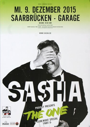 Sasha - The One , Saarbrücken 2015 - Konzertplakat