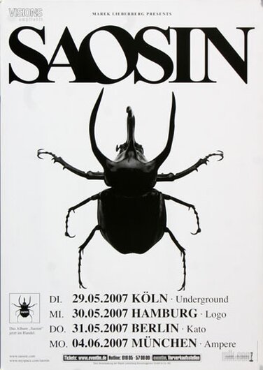 Saosin - Youre Not Alone, Tour 2007 - Konzertplakat