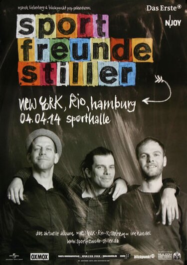 Sportfreunde Stiller - New York, Rio, , Hamburg 2014 - Konzertplakat