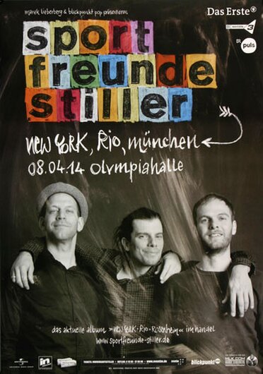 Sportfreunde Stiller - New York, Rio, , München 2014 - Konzertplakat