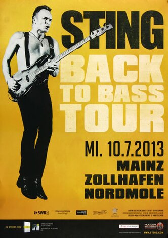 Sting - Back To Bass, Mainz 2013 - Konzertplakat