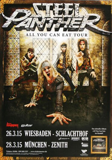 Steel Panther - All You Can Eat, Wiesbaden & Köln 2015 - Konzertplakat
