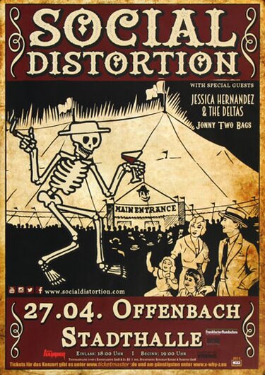 Social Distortion - Hard Times, Frankfurt 2015 - Konzertplakat
