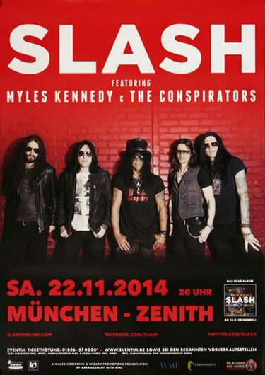 Slash - World On Fire , München 2014 - Konzertplakat