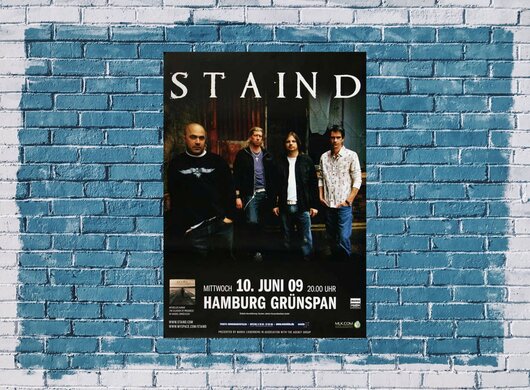 Staind - Videos, Hamburg 2009 - Konzertplakat