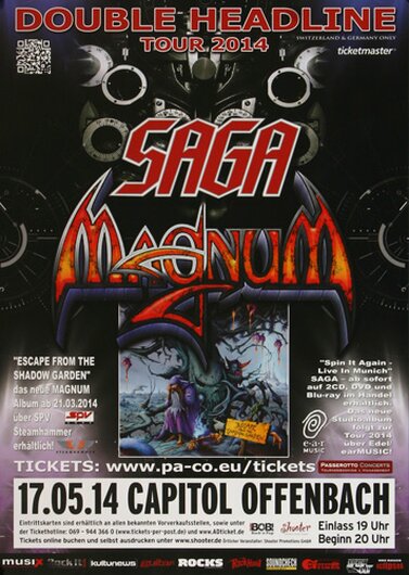 Magnum & Saga, Offenbach, 2014, Konzertplakat