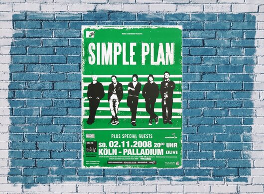 Simple Plan - Your Love Is a Lie , Köln 2008 - Konzertplakat