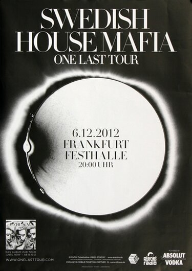 Swedish House Mafia - Black, Frankfurt 2012 - Konzertplakat
