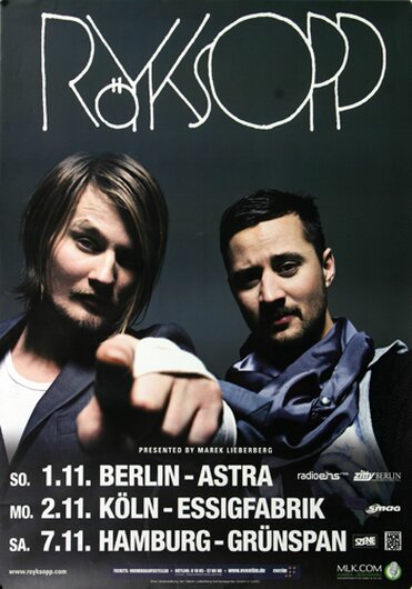 Röyksopp - Junior, Tour 2009 - Konzertplakat