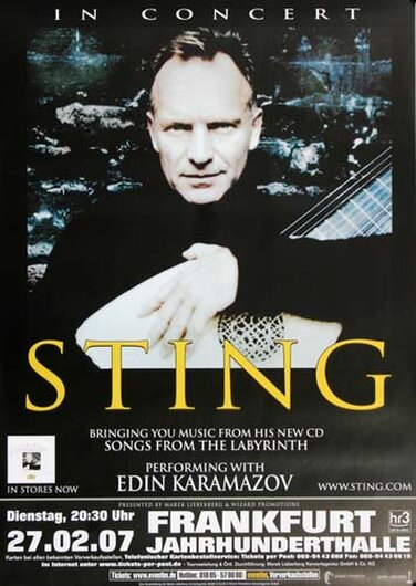 Sting - Winters Night, Frankfurt 2007 - Konzertplakat