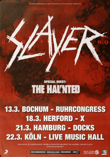 Slayer - Painted Blood , Hamburg 2010 - Konzertplakat