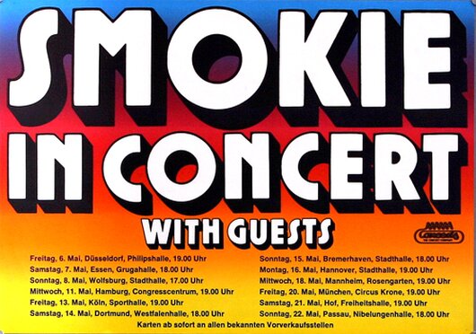 Smokie - In Concert, Tour 1977 - Konzertplakat