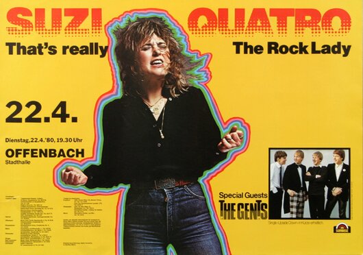 Suzi Quatro - Rock Hard, Frankfurt 1980 - Konzertplakat