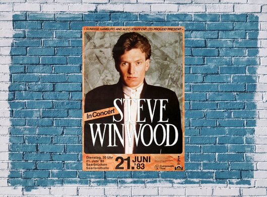 Steve Winwood - Talking Back To The Night, Saarbrücken 1983 - Konzertplakat