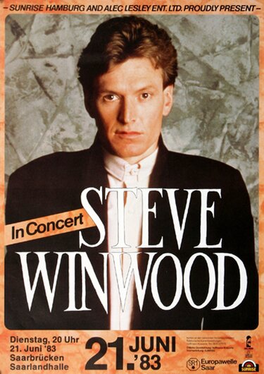 Steve Winwood - Traffic In Concert, SAA, 1983 - Konzertplakat