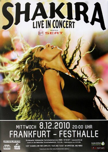 Shakira - The Sun, Frankfurt 2010 - Konzertplakat