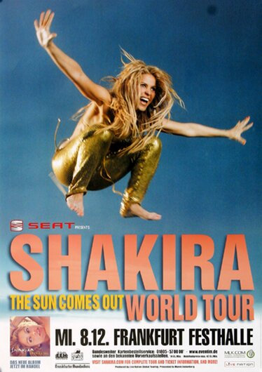 Shakira - Sale El Sol, Frankfurt 2010 - Konzertplakat