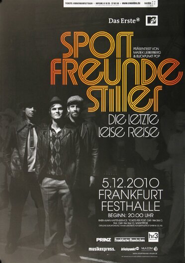 Sportfreunde Stiller - Die letzte Reise, Frankfurt 2010 - Konzertplakat