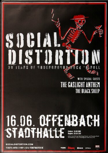 Social Distortion - 30 Years Underground, Offenbach, 2009, - Konzertplakat