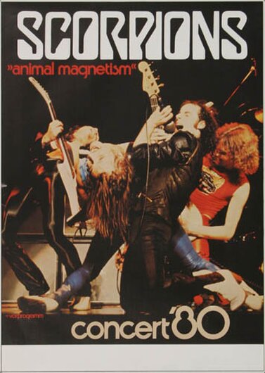 Scorpions - Animal Magnetism, 2 kleine Risse an der Seite, 1980 - Konzertplakat