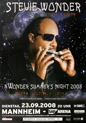 Stevie Wonder - Sumer Night , Mannheim 2008 - Konzertplakat