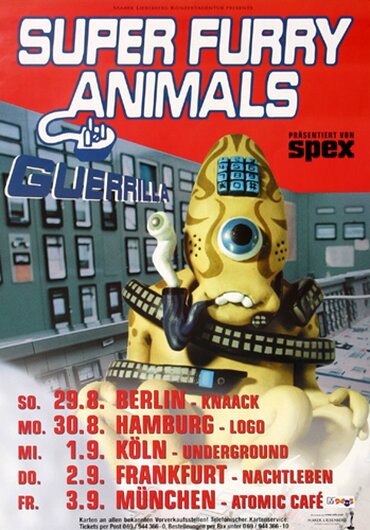 Super Furry Animals, Guerrilla, All The Dates, Tour 2000, Konzertplakat,
