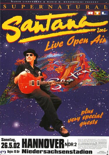 Santana - Supernatural, Hannover 2001 - Konzertplakat