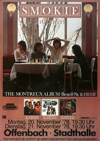 Smokie - Montreux, Frankfurt 1978 - Konzertplakat