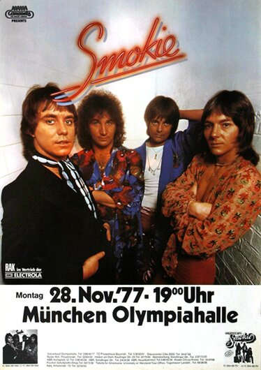 Smokie - Bright Light & Back Alleys, München 1977 - Konzertplakat